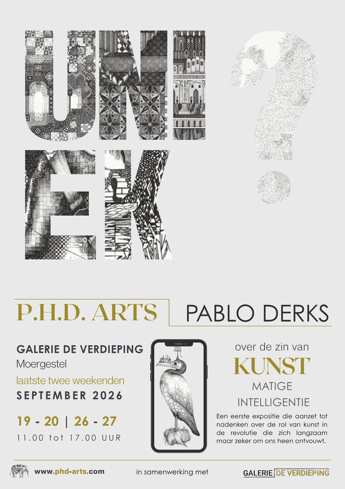 Flyer van de tentoonstelling UNIEK?